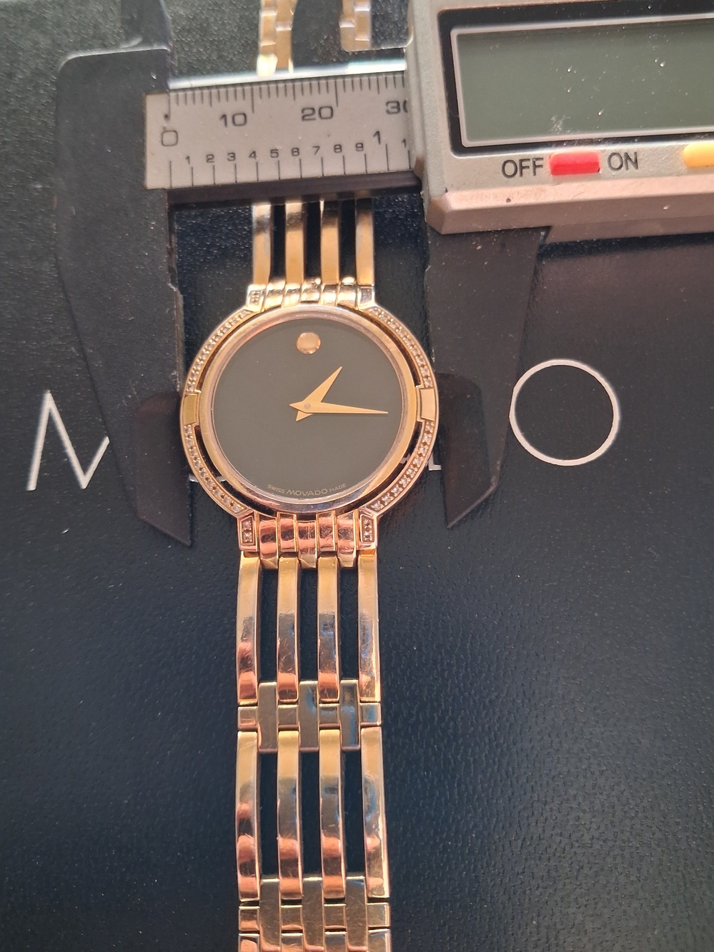 Movado Watch Gold and Diamond Women's Bracelet $2795 - Picture 14 of 16